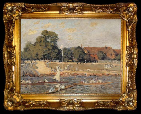 framed  Alfred Sisley Regatta at Hampton Court, ta009-2